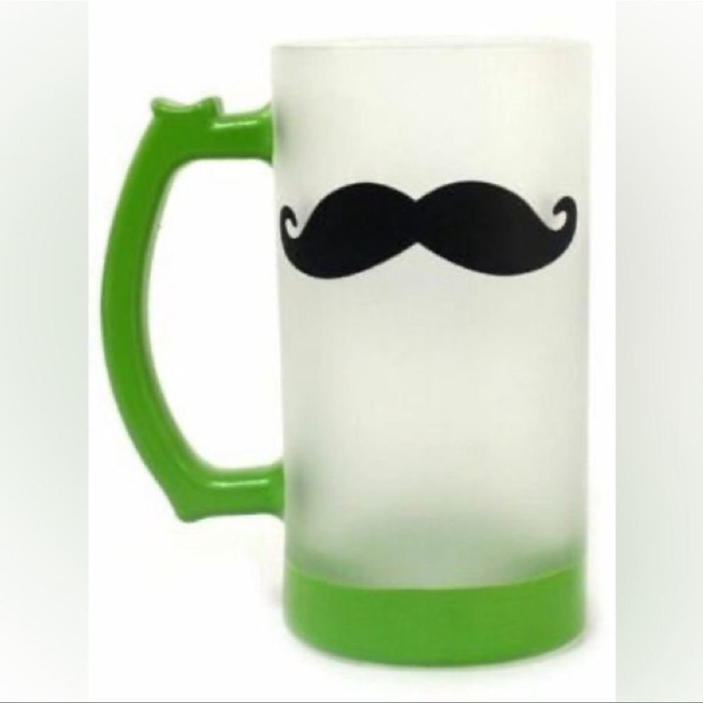 NWT Moustache Beer Mug Shave it Later Raise a Glass Hand Painted 15.8oz BNIB